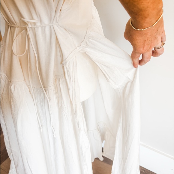 Free People She’s my Babydoll Tee Ruffles cute crochet trims midi Dress - Picture 9 of 11